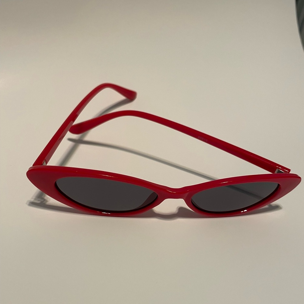 Red cat eye style shades